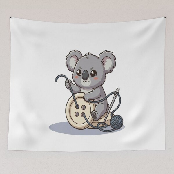 Item preview, Cute Koala Sewing Wooden Button designed and sold by Ella_Sketch.