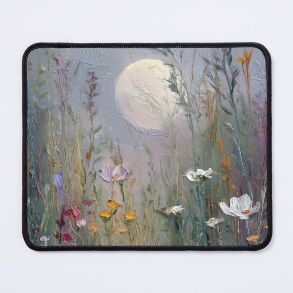 Item preview, Harvest Moon Lughnasadh – Full Moon over flowers and grasses designed and sold by monchie.