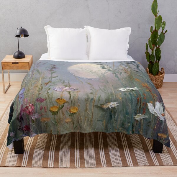 Item preview, Harvest Moon Lughnasadh – Full Moon over flowers and grasses designed and sold by monchie.