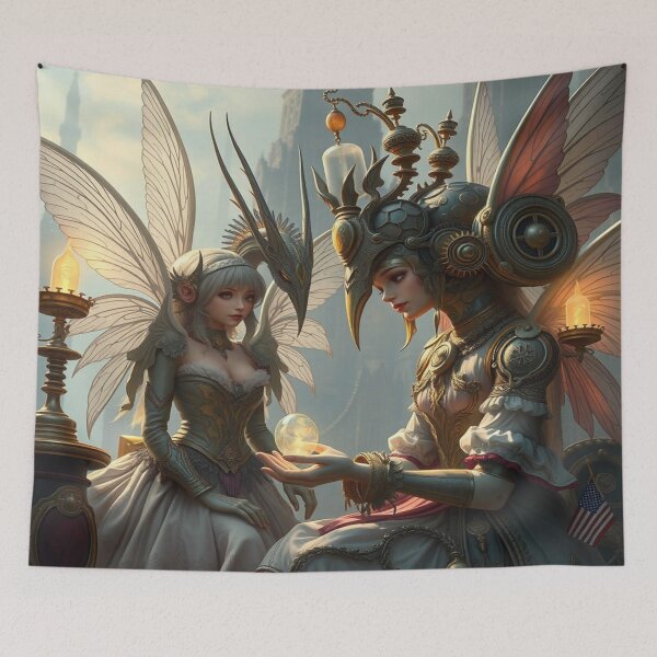 Item preview, Neo-Victorian Cyborg mythical creatures – A mesmerizing fusion of steampunk elegance & futuristic mythology designed and sold by FotoworldEdel.