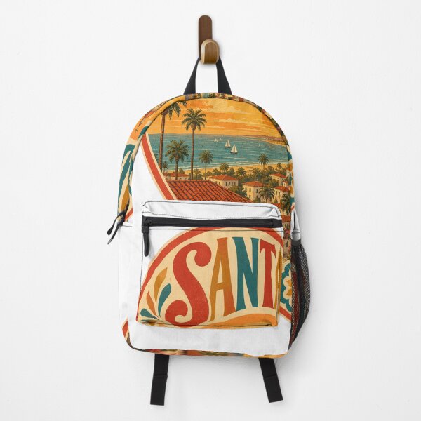 Item preview, Santa Barbara USA Travel Souvenir - Retro Heart Illustration designed and sold by VisualArtsOasis.