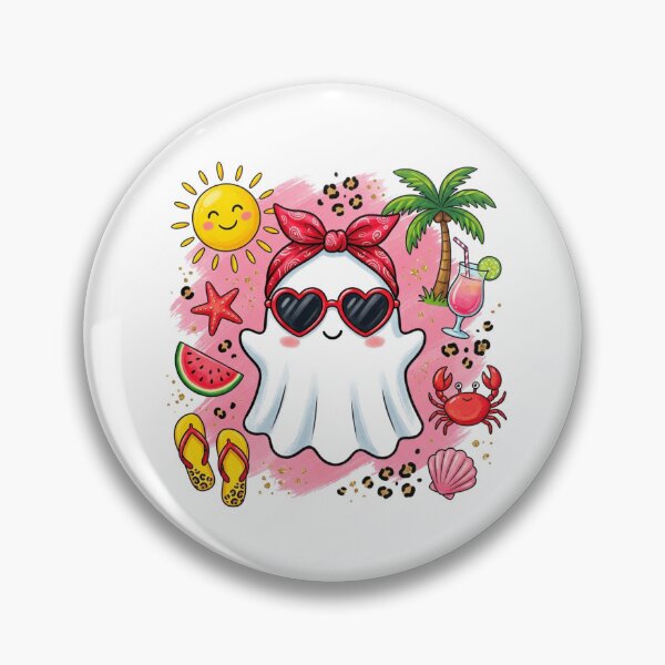 Item preview, Summer Ghost Cute Vacation Beach Tropical Leopard designed and sold by raedattia.