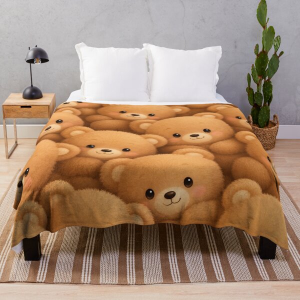 Item preview, Cute Fluffy Teddy Bear Pattern | Kawaii Bear Cub Seamless Nursery Design designed and sold by Atum&Art.