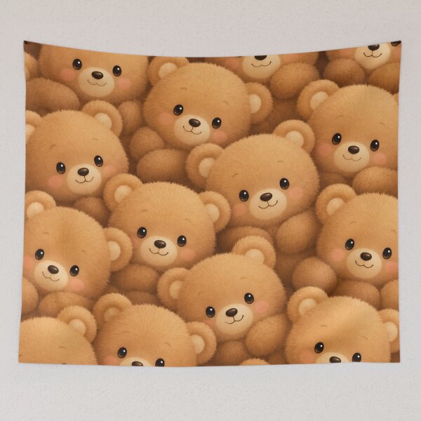 Item preview, Cute Fluffy Teddy Bear Pattern | Kawaii Bear Cub Seamless Nursery Design designed and sold by Atum&Art.
