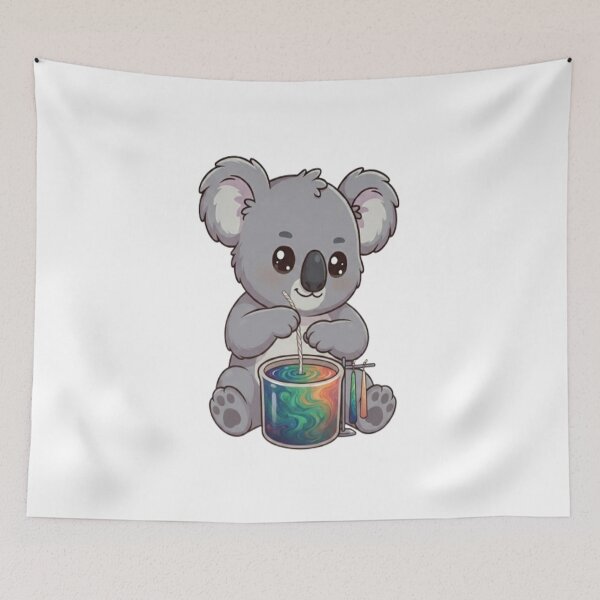 Item preview, Cute Koala Dipping Colorful Candles designed and sold by Ella_Sketch.
