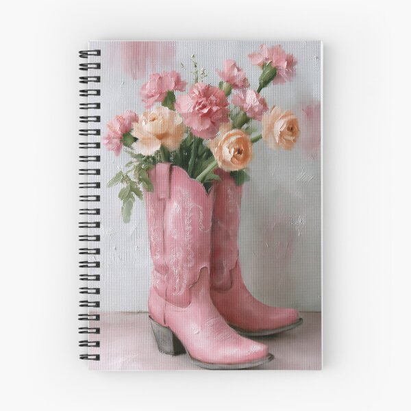 Item preview, Pink Cowgirl Boots with Flowers Oil Painting | Western Floral Wall Art | Rustic Country Decor | Cottagecore Cowboy Boots Print designed and sold by Artforhorse.
