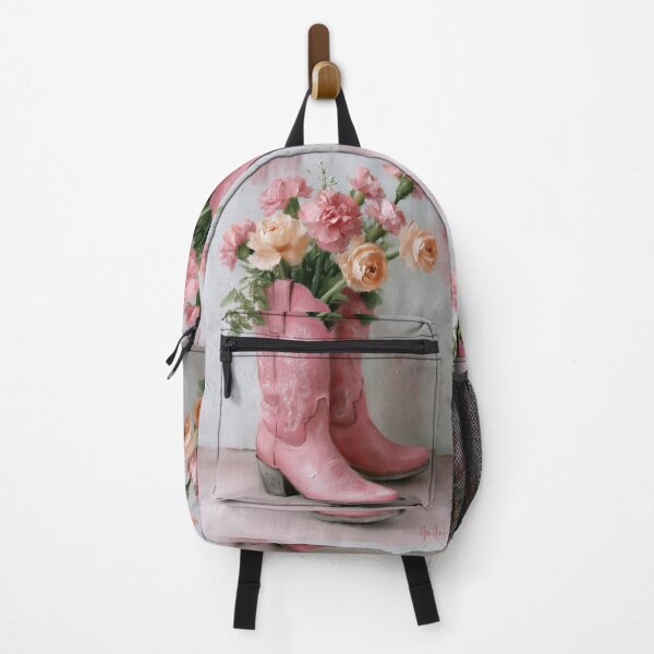 Item preview, Pink Cowgirl Boots with Flowers Oil Painting | Western Floral Wall Art | Rustic Country Decor | Cottagecore Cowboy Boots Print designed and sold by Artforhorse.