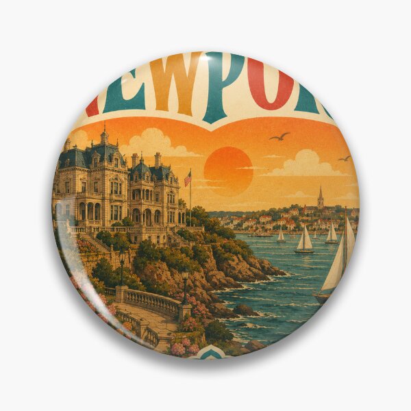 Item preview, Newport Retro Travel Heart - USA Souvenir Art designed and sold by VisualArtsOasis.