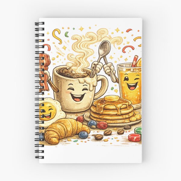 Item preview, Breakfast Squad Funny Cartoon Food Party Retro Vintage Design designed and sold by CreativeNest Prints.