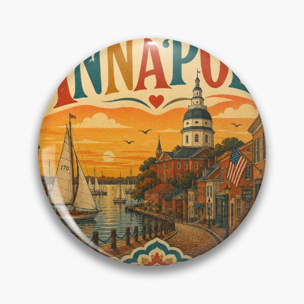 Item preview, Retro Annapolis USA - Vintage Travel Souvenir Heart designed and sold by VisualArtsOasis.
