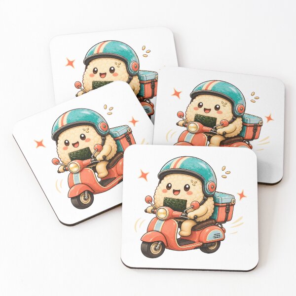 Item preview, Happy Food Delivery Rice Ball Mascot designed and sold by radou88.