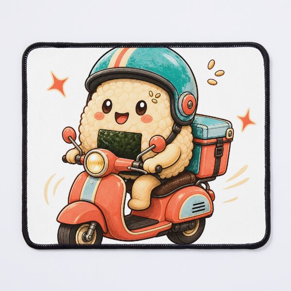 Item preview, Happy Food Delivery Rice Ball Mascot designed and sold by radou88.