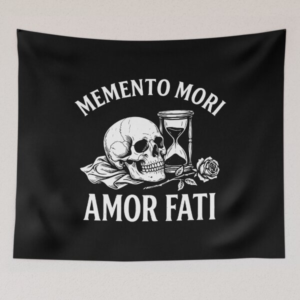 Item preview, Memento Mori Amor Fati Stoic Philosophy Skull designed and sold by gunaone-design.