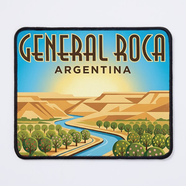Item preview, Póster de viaje vintage General Roca Río Negro Argentina designed and sold by TravelersGems.