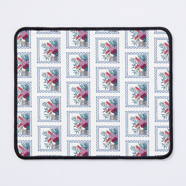 Item preview, Wavy blue floral stamp design designed and sold by Bloominbush.