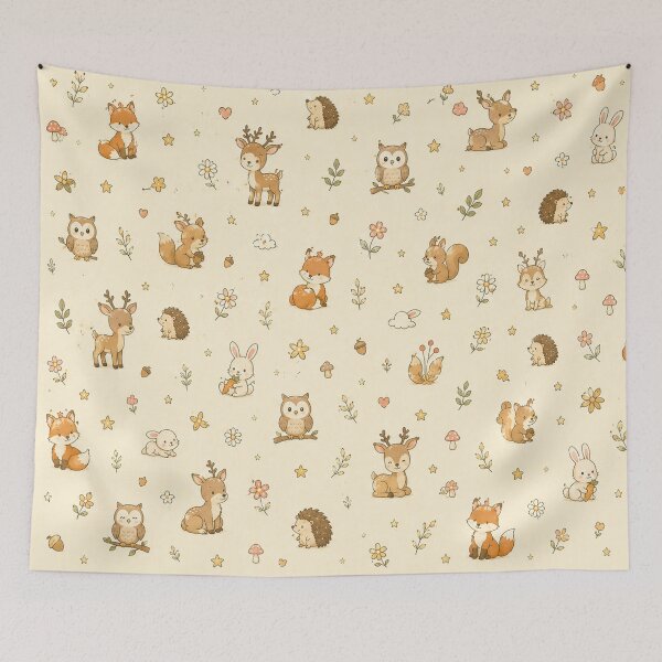Item preview, Cute Woodland Animal Pattern | Kawaii Forest Friends Seamless Nursery Design designed and sold by Atum&Art.