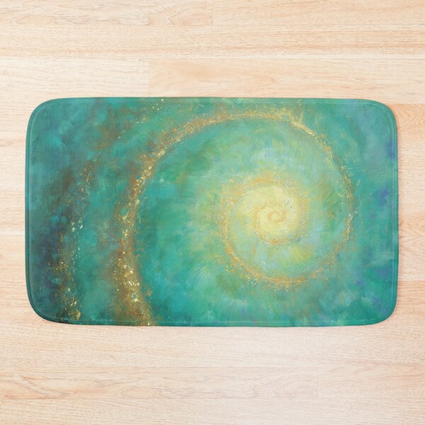 Item preview, Gold energy spiral on a turquoise background – Cosmic Harmony designed and sold by monchie.