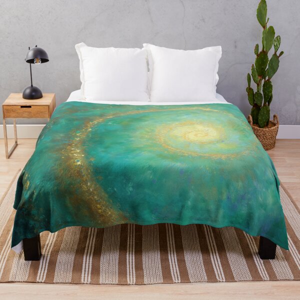 Item preview, Gold energy spiral on a turquoise background – Cosmic Harmony designed and sold by monchie.