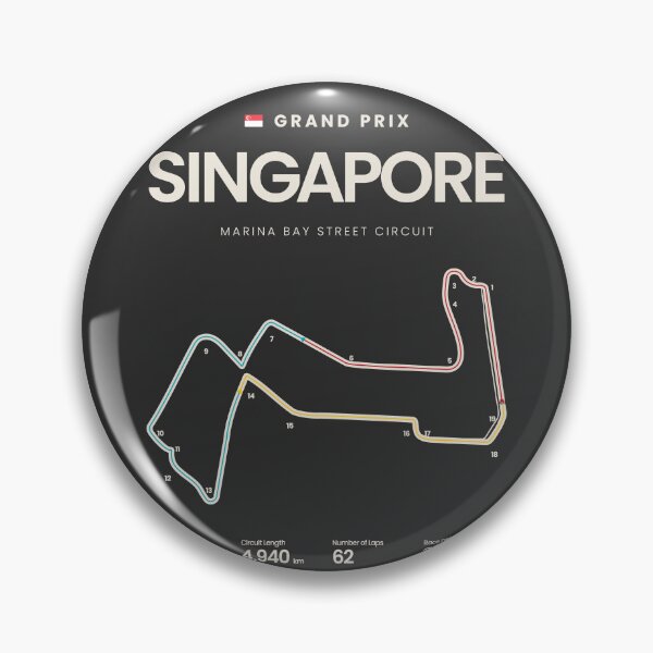 Item preview, Marina Bay Street Circuit | Singapore Grand Prix Motorsports Circuit Map designed and sold by archetype prints.