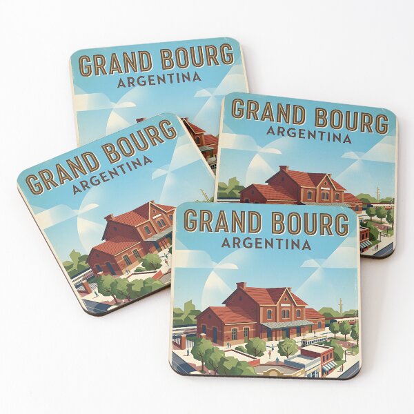 Item preview, Grand Bourg Buenos Aires Argentina Vintage Travel Poster designed and sold by TravelersGems.