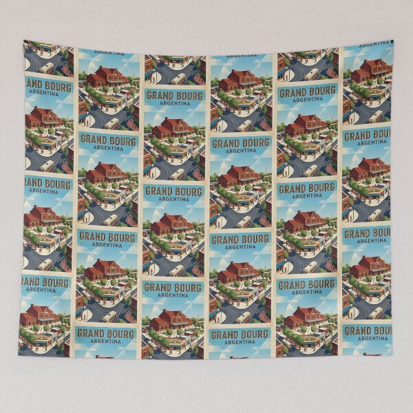 Item preview, Grand Bourg Buenos Aires Argentina Vintage Travel Poster designed and sold by TravelersGems.