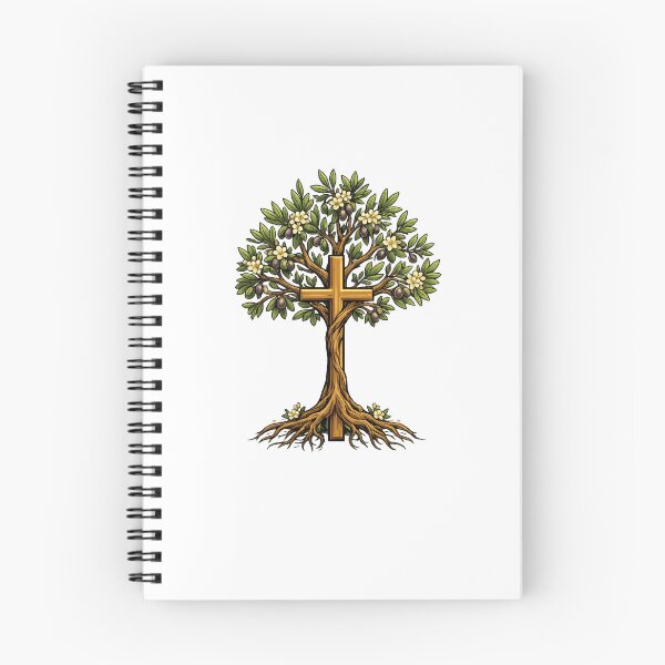 Item preview, Minimal cross growing into a flowering olive tree designed and sold by Chidiwhite Concept .