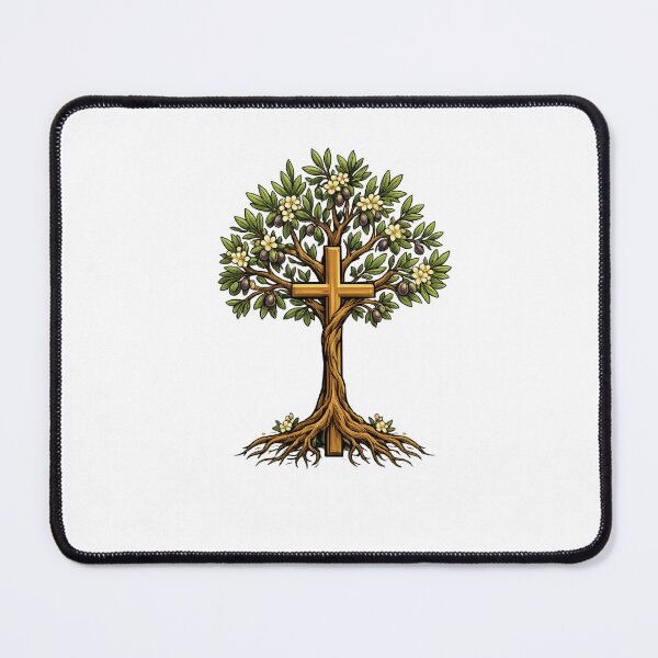 Item preview, Minimal cross growing into a flowering olive tree designed and sold by DVerse Studio.