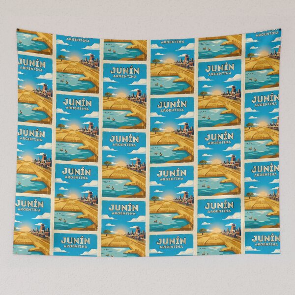 Item preview, Junín Buenos Aires Argentina Vintage Travel Poster designed and sold by TravelersGems.