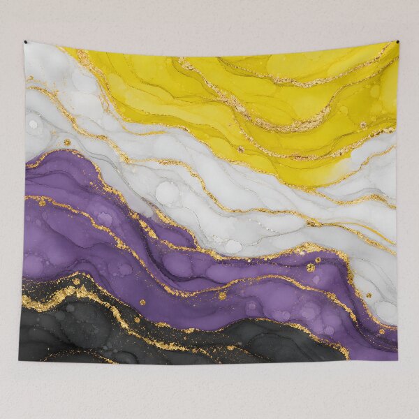 Item preview, Nonbinary Marble - Enby Pride Flag Colors designed and sold by Travelslightly.