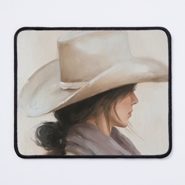 Item preview, Cowgirl Portrait Oil Painting | Western Cowgirl Wall Art | Cowboy Hat Artwork | Rustic Ranch Decor | Country Girl Print designed and sold by Artforhorse.
