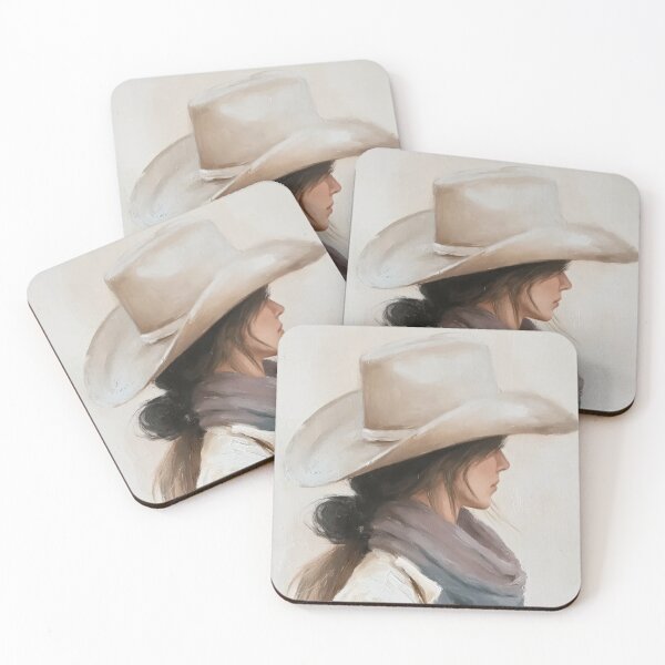 Item preview, Cowgirl Portrait Oil Painting | Western Cowgirl Wall Art | Cowboy Hat Artwork | Rustic Ranch Decor | Country Girl Print designed and sold by Artforhorse.