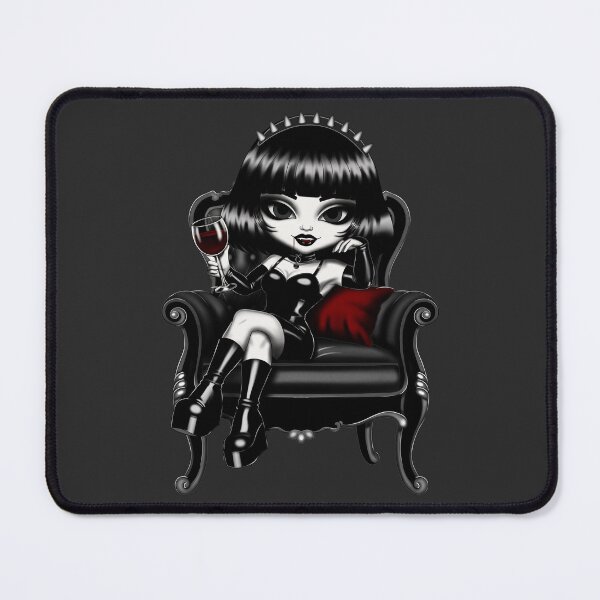 Item preview, Ossi Cursed Dolls - Gothic Mascot on Chesterfield Chair designed and sold by Ossi Cursed Dolls.