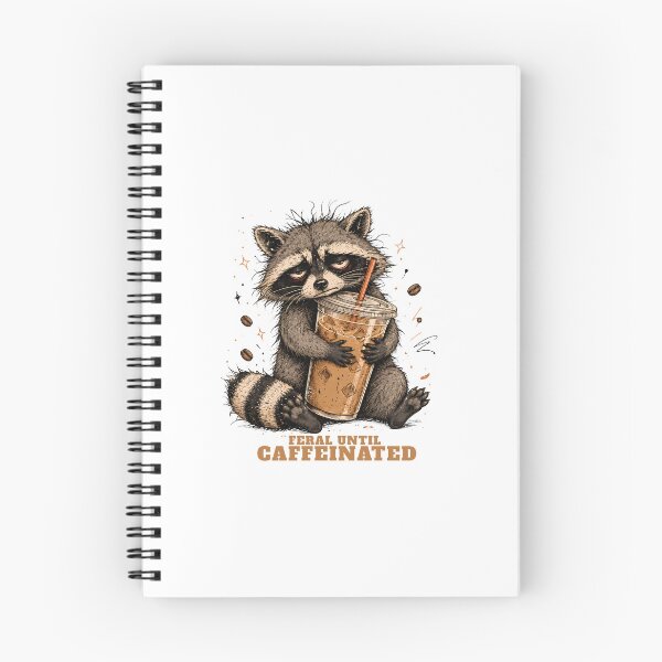 Item preview, Feral Until Caffeinated – Grumpy Raccoon Iced Coffee designed and sold by DonnaByPT.