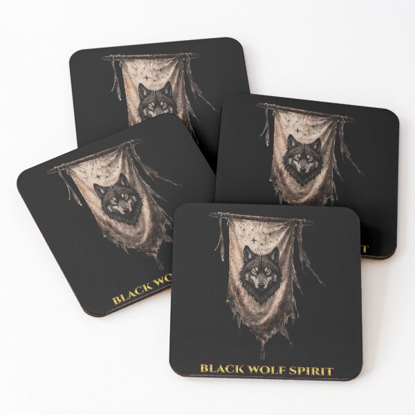 Item preview, Black Wolf Spirit - Full Imperial Flag - Dark Epic Fantasy Crest designed and sold by The Last Emperor Saga - Store.