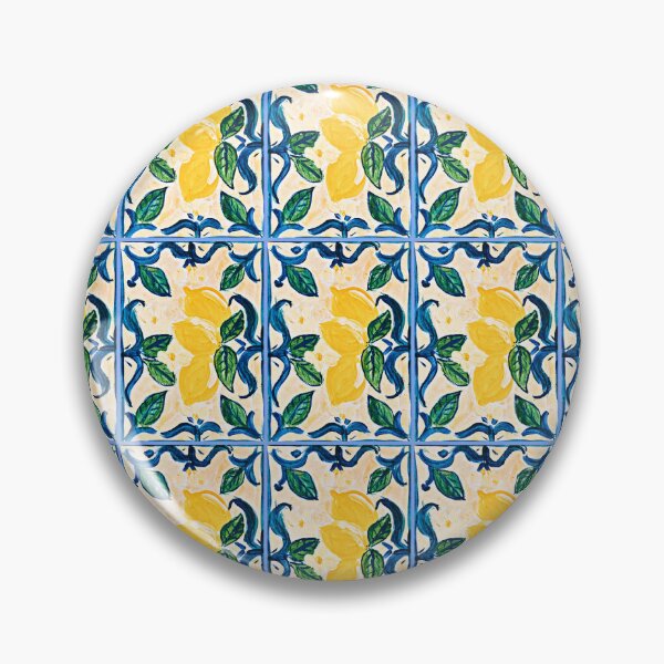 Item preview, Italian lemon tile pattern art hand painted  designed and sold by bipolarvirgoart.