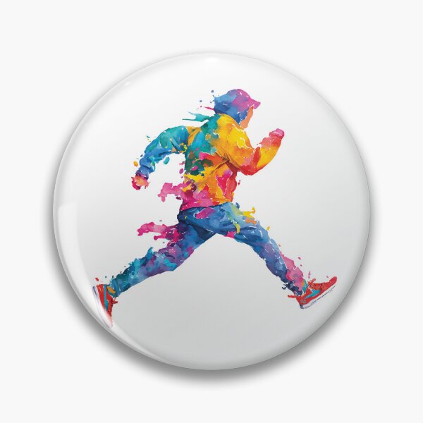 Item preview, Colorful Running Man Abstract Paint Splatter Runner Athlete Fine Art Graphic designed and sold by DesignArtist.ia.