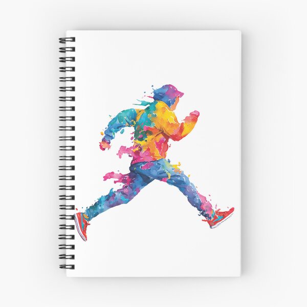Item preview, Colorful Running Man Abstract Paint Splatter Runner Athlete Fine Art Graphic designed and sold by DesignArtist.ia.