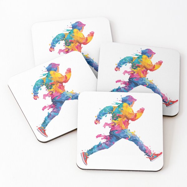 Item preview, Colorful Running Man Abstract Paint Splatter Runner Athlete Fine Art Graphic designed and sold by DesignArtist.ia.