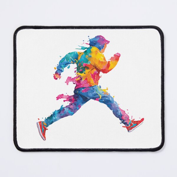 Item preview, Colorful Running Man Abstract Paint Splatter Runner Athlete Fine Art Graphic designed and sold by DesignArtist.ia.