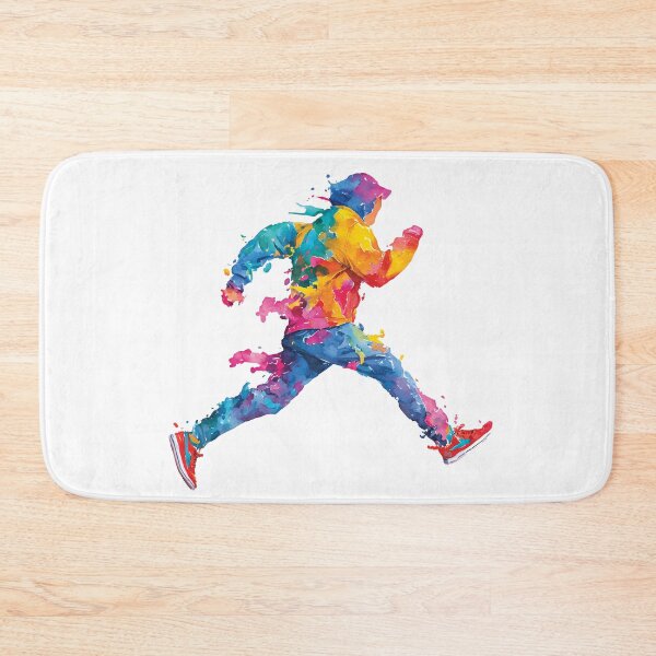 Item preview, Colorful Running Man Abstract Paint Splatter Runner Athlete Fine Art Graphic designed and sold by DesignArtist.ia.
