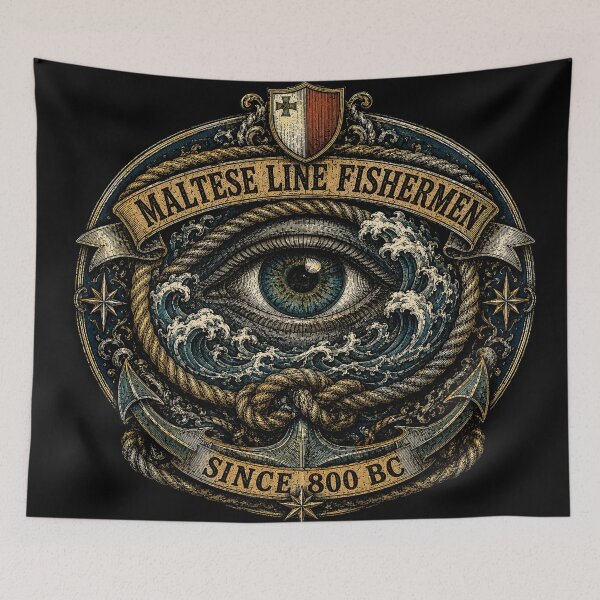 Item preview, Maltese Line Fishermen Since 800 BC Eye of Osiris Nautical Emblem designed and sold by RoyalOrderGallery.