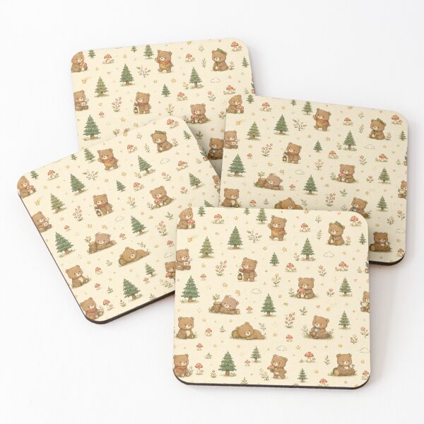 Item preview, Cute Teddy Bear Woodland Pattern | Kawaii Forest Bear Seamless Nursery Design designed and sold by Atum&Art.
