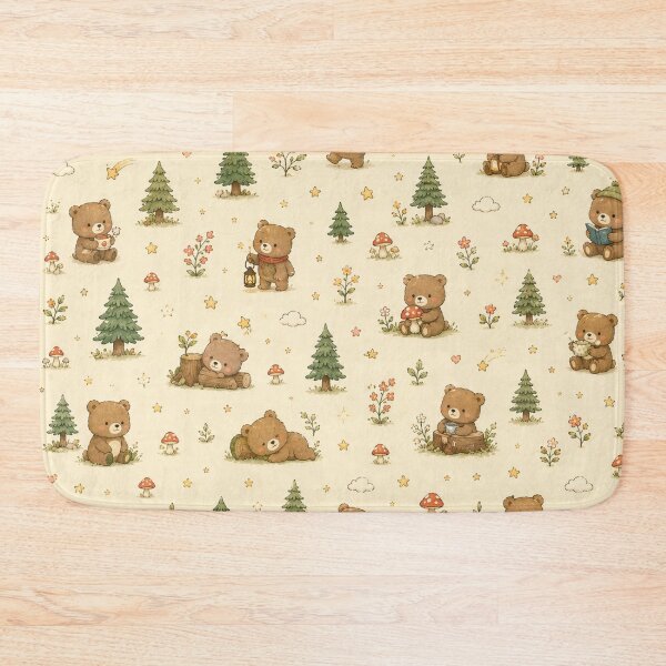 Item preview, Cute Teddy Bear Woodland Pattern | Kawaii Forest Bear Seamless Nursery Design designed and sold by Atum&Art.