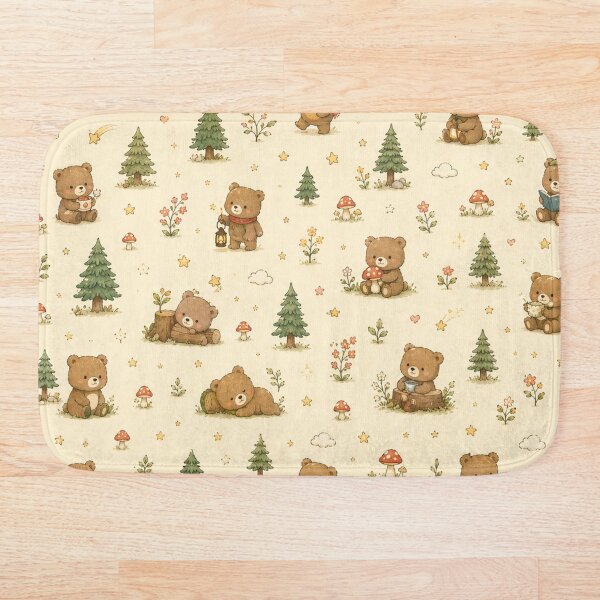 Item preview, Cute Teddy Bear Woodland Pattern | Kawaii Forest Bear Seamless Nursery Design designed and sold by Atum&Art.