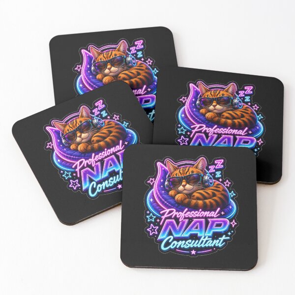 Item preview, Professional Nap Consultant Neon Cat designed and sold by RainnzStickerz.