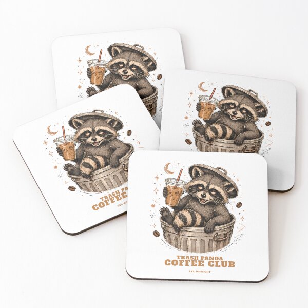 Item preview, Trash Panda Coffee Club – Funny Raccoon in Trash Can designed and sold by DonnaByPT.