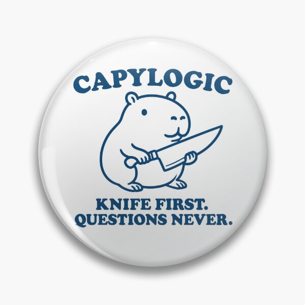 Item preview, Capylogic Capybara with Knife – Funny Memecore Design designed and sold by gunaone-design.