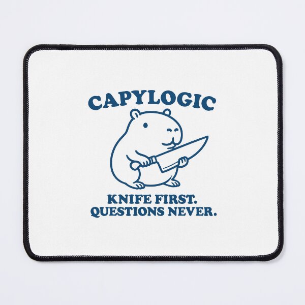 Item preview, Capylogic Capybara with Knife – Funny Memecore Design designed and sold by gunaone-design.
