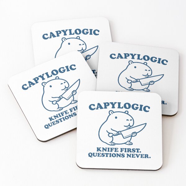 Item preview, Capylogic Capybara with Knife – Funny Memecore Design designed and sold by gunaone-design.