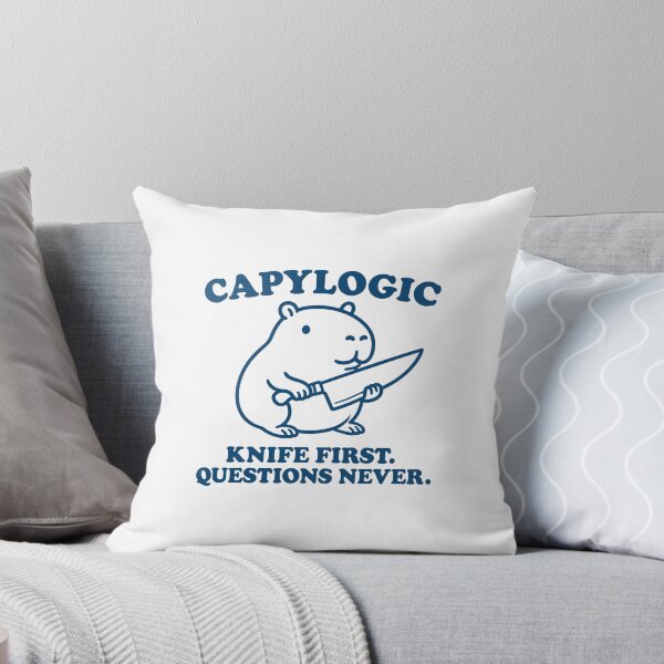 Item preview, Capylogic Capybara with Knife – Funny Memecore Design designed and sold by gunaone-design.
